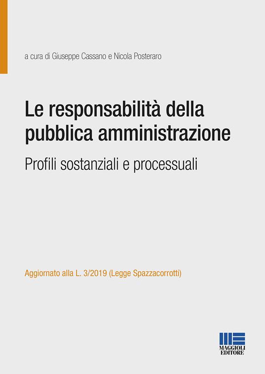 Le responsabilità della pubblica amministrazione. Profili sostanziali e processuali - copertina