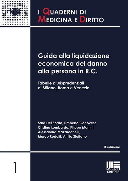 Guida alla liquidazione economica del danno alla persona in R.C. Tabelle giurisprudenziali di Milano, Roma e Venezia - copertina