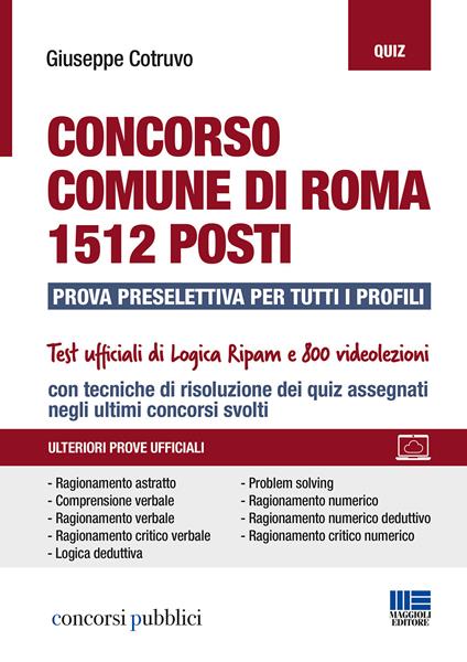 Concorso Comune di Roma. 1512 posti. Prova preselettiva per tutti i profili - Giuseppe Cotruvo - copertina