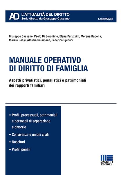 Manuale operativo di diritto di famiglia - copertina