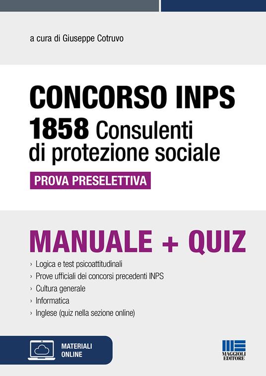 Concorso INPS 1858 consulenti di protezione sociale. Prova preselettiva. Manuale+quiz. Con espansione online - copertina