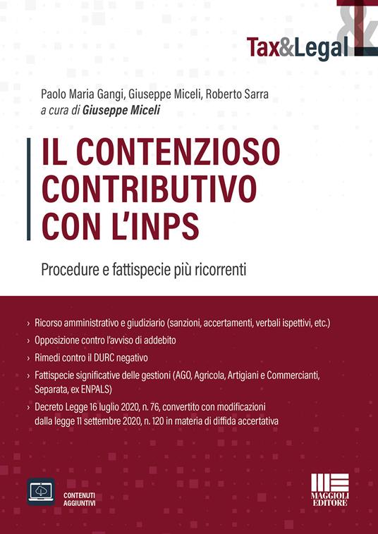 Il contenzioso contributivo con l'INPS - Paolo Maria Gangi,Giuseppe Miceli,Roberto Sarra - copertina