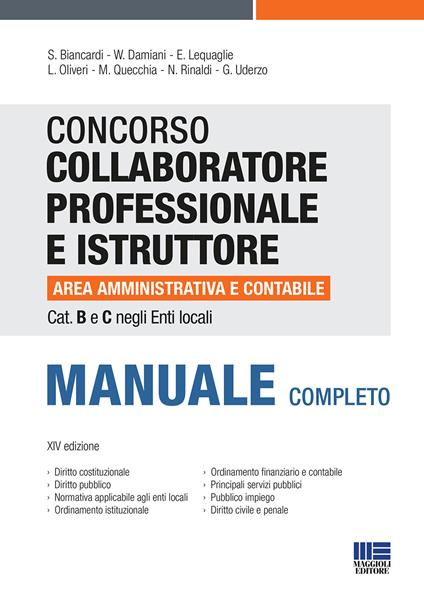 Concorso collaboratore professionale e istruttore area amministrativa e contabile Cat. B e C negli Enti locali. Manuale completo - copertina