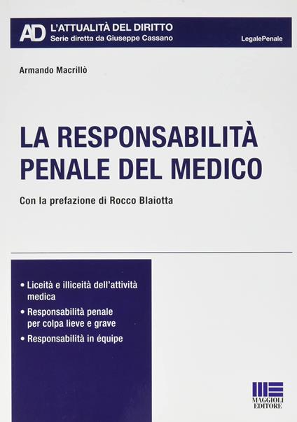 La responsabilità penale del medico - Armando Macrillò - copertina