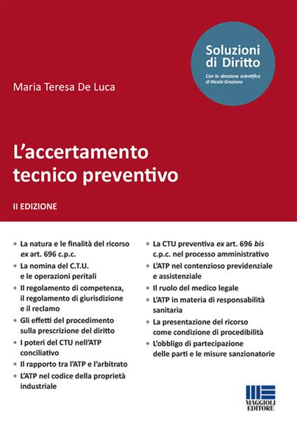 L' accertamento tecnico preventivo - Maria Teresa De Luca - copertina