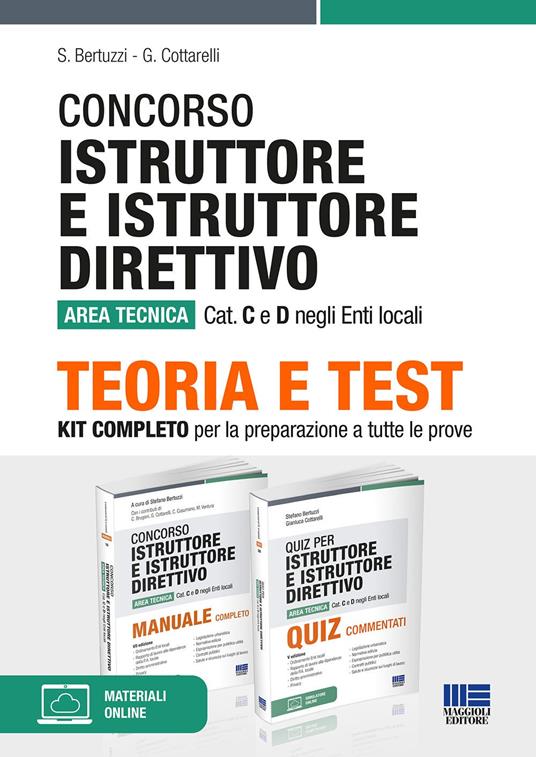 Concorso Istruttore e istruttore direttivo Area tecnica Cat. C e D negli Enti locali. Kit completo per la preparazione a tutte le prove - copertina