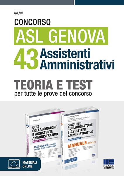 Concorso ASL Genova 43 assistenti amministrativi. Kit completo per la preparazione. Con aggiornamento online - copertina