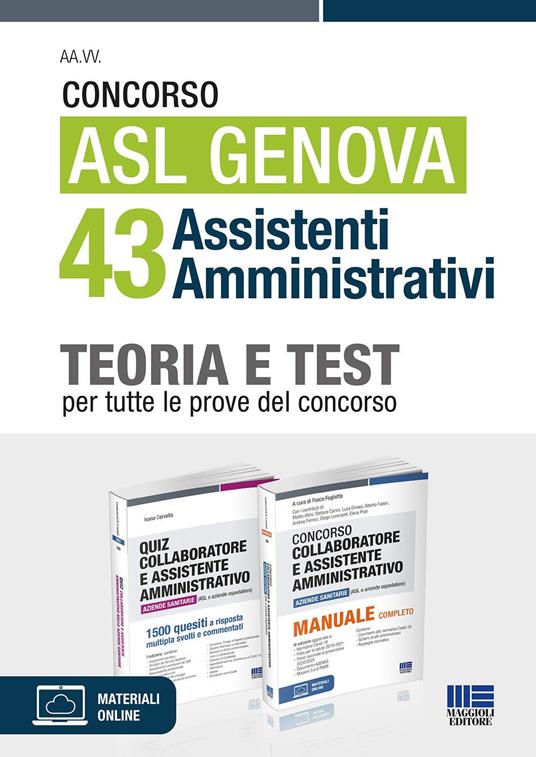 Concorso ASL Genova 43 assistenti amministrativi. Kit completo per la preparazione. Con aggiornamento online - copertina