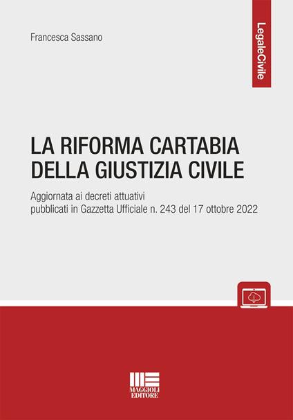 La riforma Cartabia della giustizia civile - Francesca Sassano - copertina