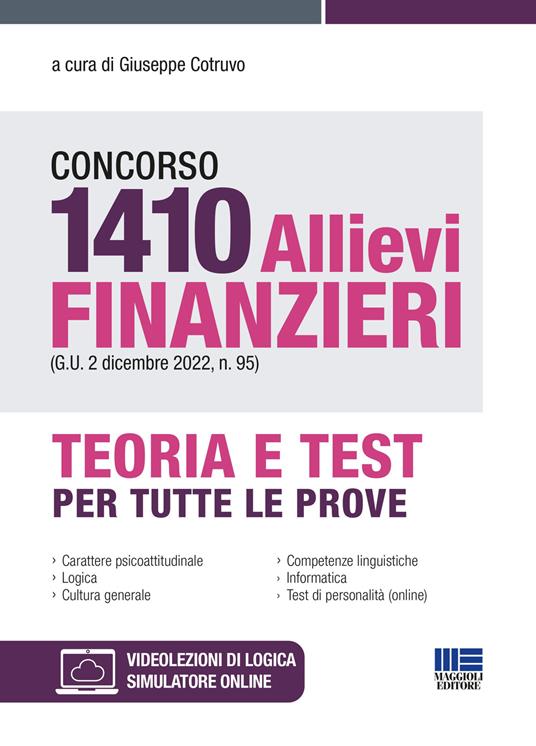 Concorso 1410 allievi finanzieri (G.U. 2 dicembre 2022, n. 95). Con espansione online. Con software di simulazione - copertina