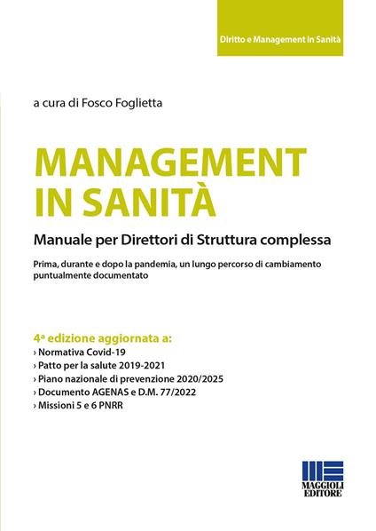 Management in sanità. Manuale per direttori di struttura complessa - copertina