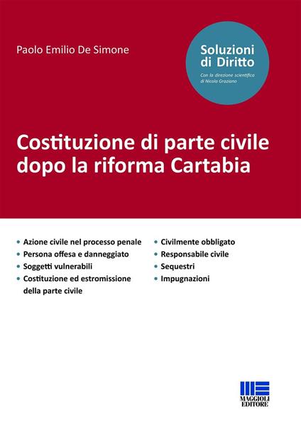 Costituzione di parte civile dopo la riforma Cartabia - Paolo Emilio De Simone - copertina