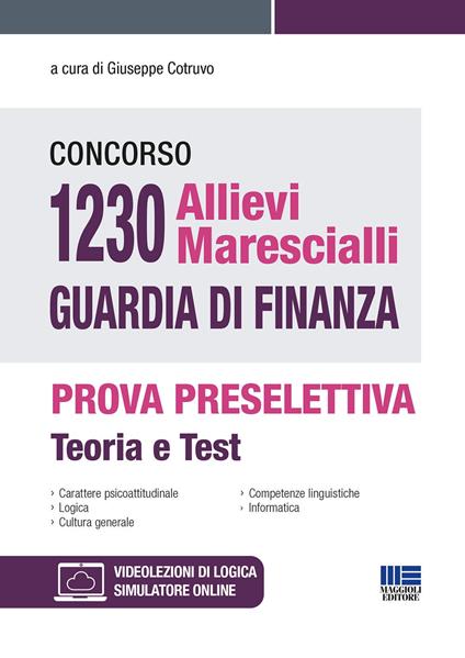 Concorso 1230 allievi marescialli Guardia di Finanza. Prova preselettiva. Con espansione online. Con software di simulazione - copertina