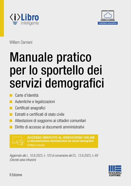 Manuale pratico per lo sportello dei servizi demografici - William Damiani - copertina