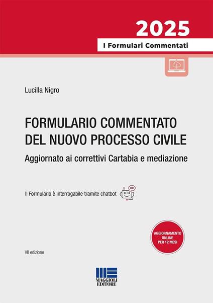 Formulario commentato del nuovo processo civile. Aggiornato ai correttivi Cartabia e mediazione. Con formulario online - Lucilla Nigro - copertina