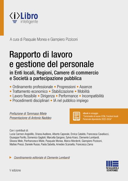 Rapporto di lavoro e gestione del personale in enti locali, regioni, camere di commercio e società a partecipazione pubblica - copertina