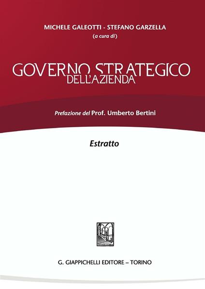 Governo strategico dell'azienda. Estratto - copertina