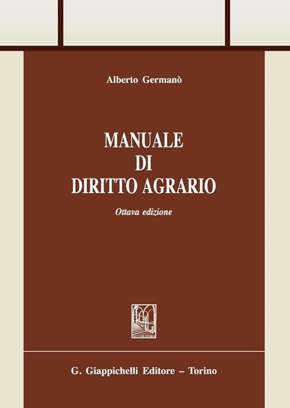 Manuale di diritto agrario - Alberto Germanò - copertina