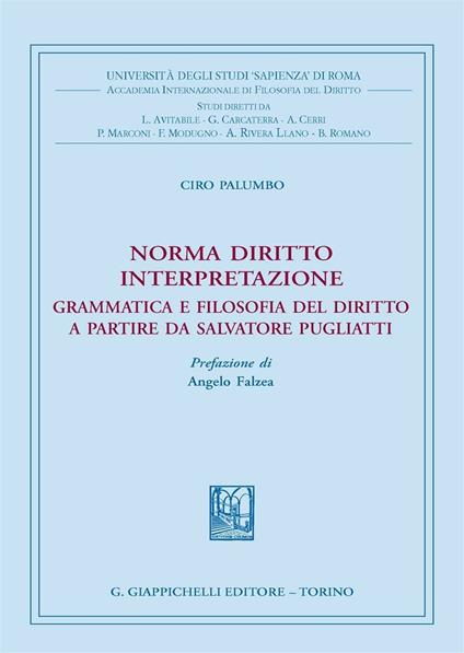 Norma diritto interpretazione. Grammatica e filosofia del diritto a partire da Salvatore Pugliatti - Ciro Palumbo - copertina