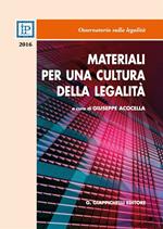 Materiali per una cultura della legalità 2016