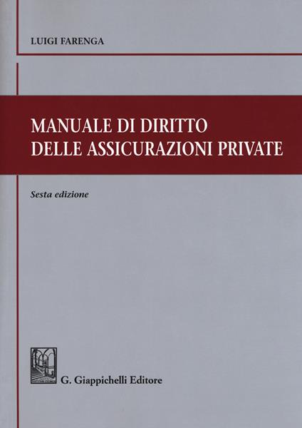 Manuale di diritto delle assicurazioni private - Luigi Farenga - copertina