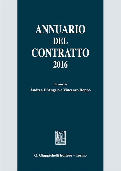 Annuario del contratto 2016 - copertina