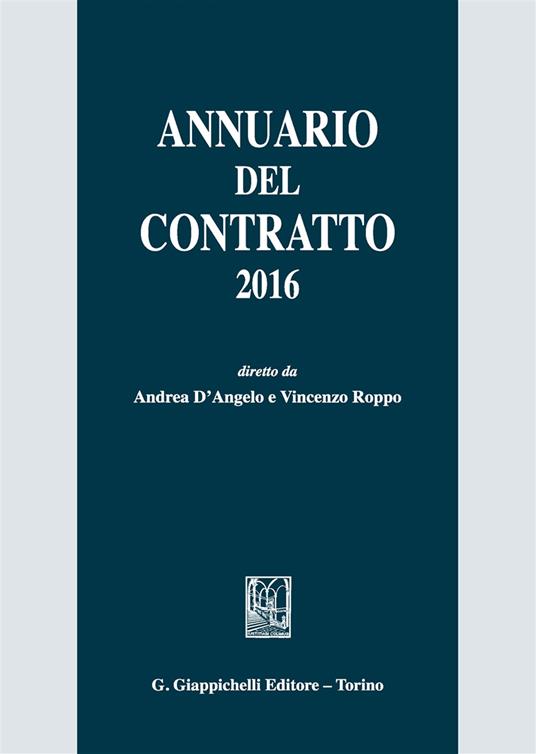 Annuario del contratto 2016 - copertina
