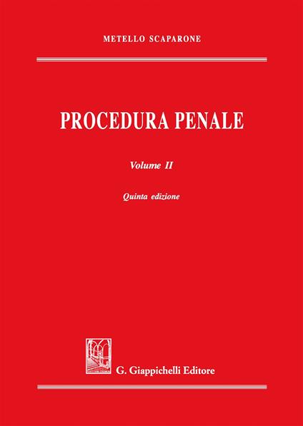 Procedura penale. Vol. 2 - Metello Scaparone - copertina