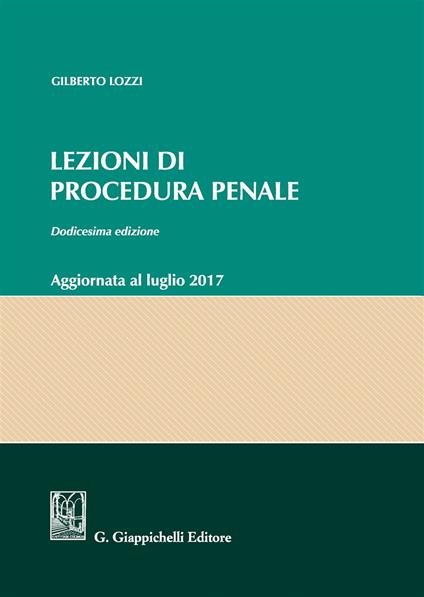 Lezioni di procedura penale - Gilberto Lozzi - copertina