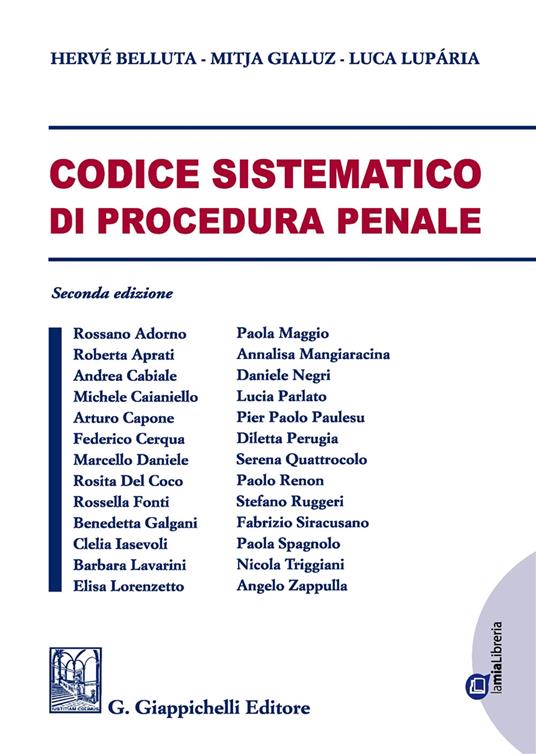 Codice sistematico di procedura penale - Hervé Belluta,Mitja Gialuz,Luca Luparia - copertina