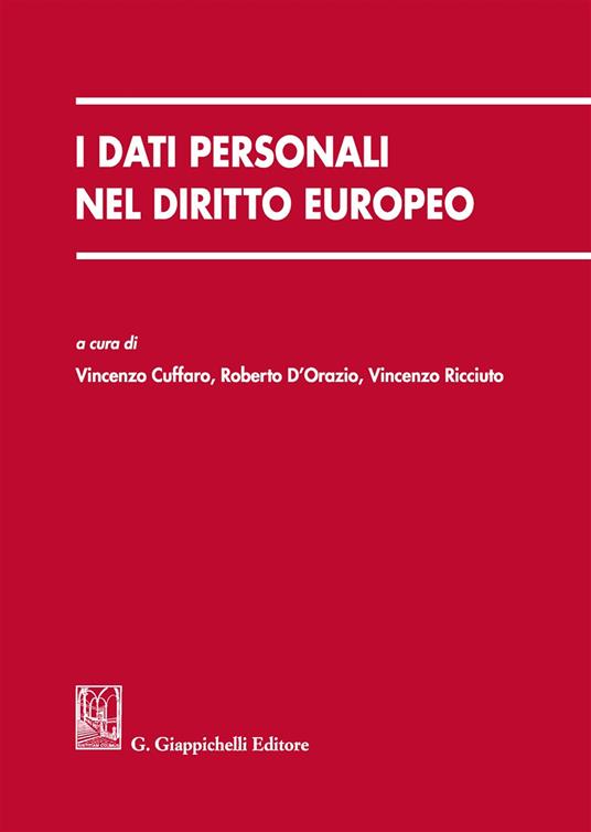 I dati personali nel diritto europeo - copertina