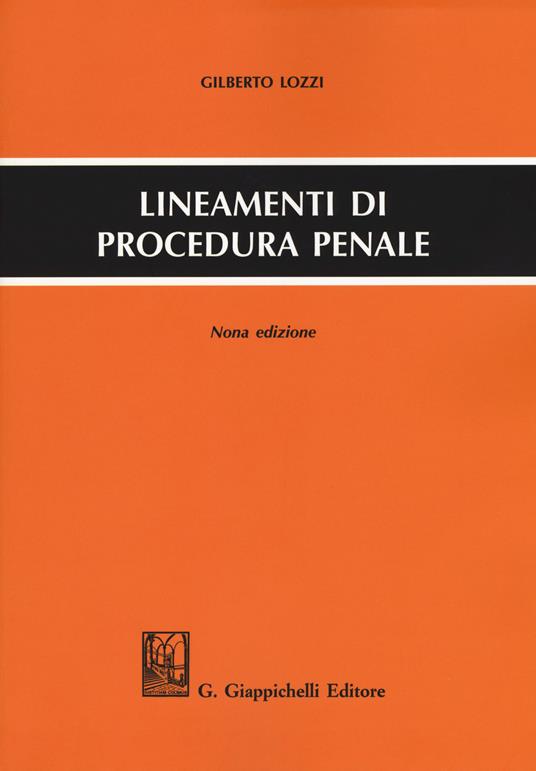 Lineamenti di procedura penale - Gilberto Lozzi - copertina