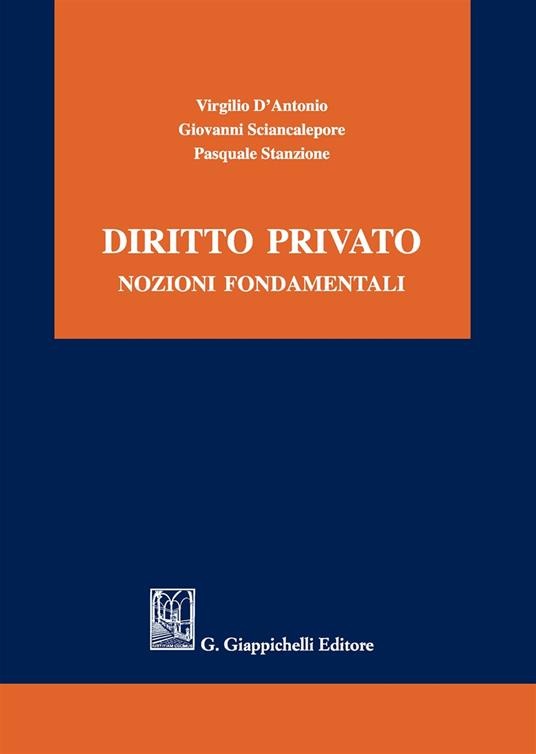 Diritto privato. Nozioni fondamentali - Virgilio D'Antonio,Giovanni Sciancalepore,Pasquale Stanzione - copertina