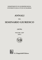 Annali del seminario giuridico dell'università di Palermo. Vol. 64