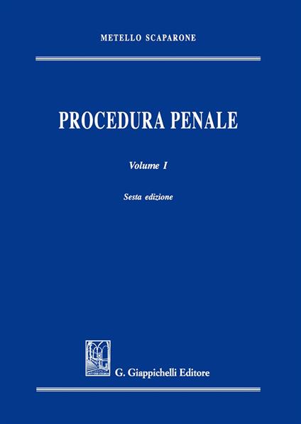 Procedura penale. Vol. 1 - Metello Scaparone - copertina