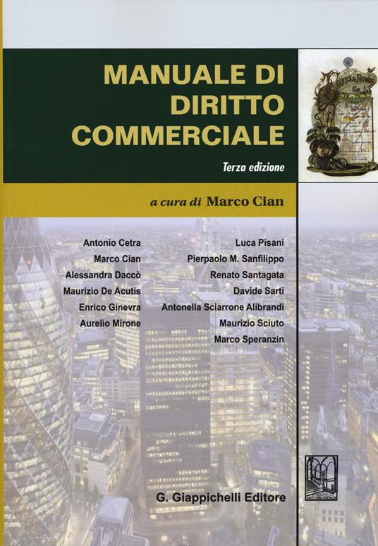 Manuale di diritto commerciale - Marco Cian - Libro - Giappichelli 