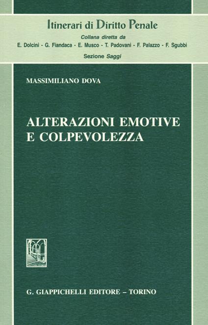 Alterazioni emotive e colpevolezza - Massimiliano Dova - copertina