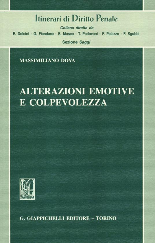 Alterazioni emotive e colpevolezza - Massimiliano Dova - copertina