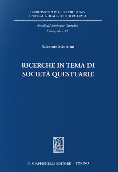 Ricerche in tema di società questuarie - Salvatore Sciortino - copertina