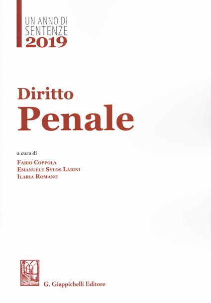 2019. Un anno di sentenze. Diritto penale - copertina