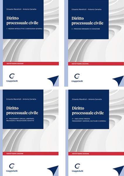 Diritto processuale civile. Vol. 1-4 - Crisanto Mandrioli,Antonio Carratta - copertina