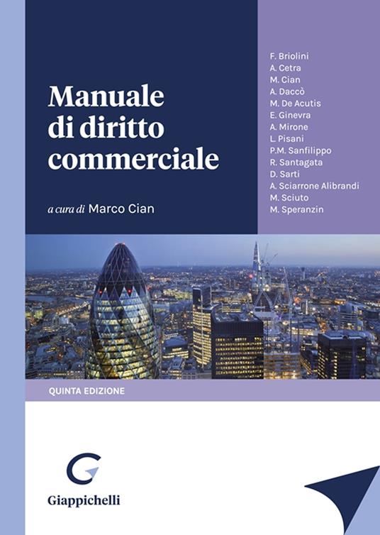 Manuale di diritto commerciale - copertina