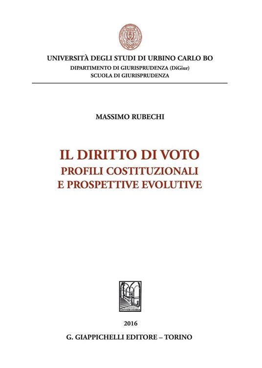 Il diritto di voto. Profili costituzionali e prospettive evolutive - Massimo Rubechi - ebook