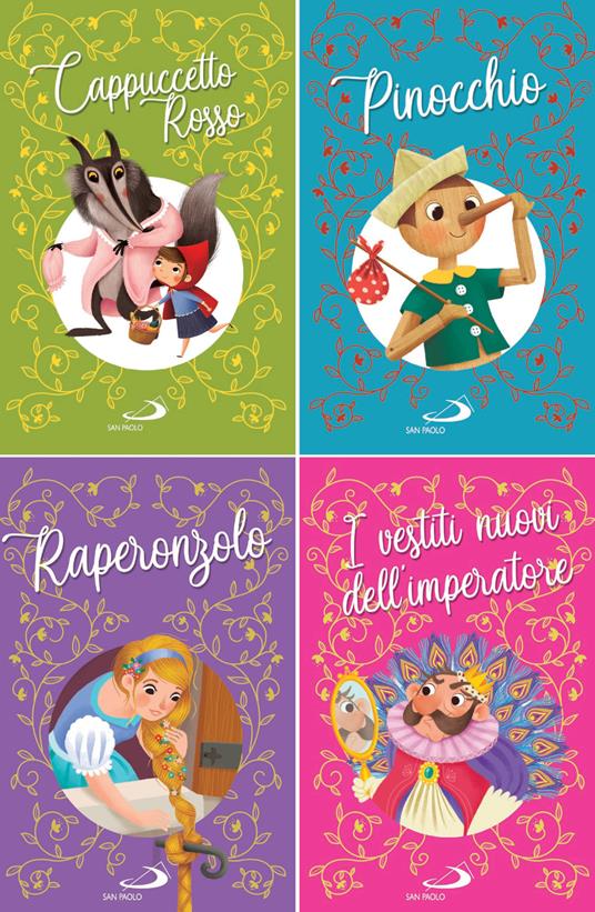 Cappuccetto Rosso-Pinocchio-Raperonzolo-I vestiti nuovi dell'imperatore. Ediz. a colori - Charles Perrault - copertina