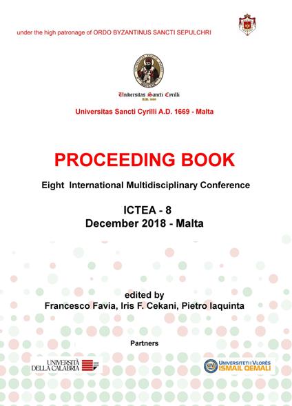 Proceeding book. Proceedings of the eight International multidisciplinary conference: ICTEA-8 (Malta, december 2018) - copertina