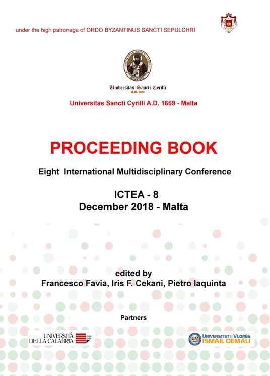 Proceeding book. Proceedings of the eight International multidisciplinary conference: ICTEA-8 (Malta, december 2018) - copertina