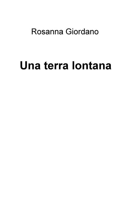 Una terra lontana - Rosanna Giordano - copertina