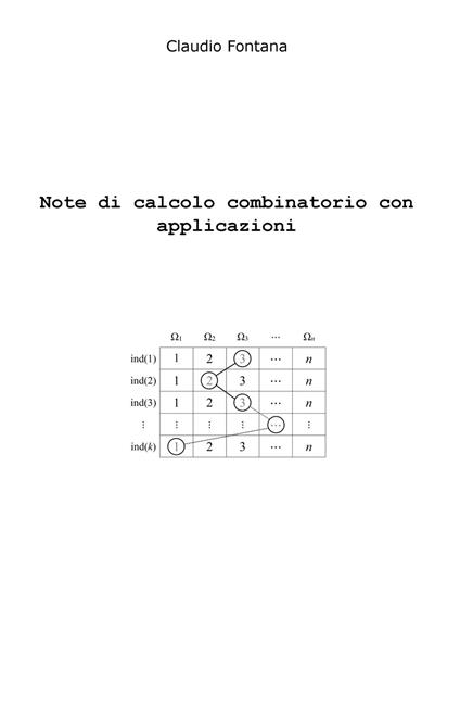 Note di calcolo combinatorio con applicazioni - Claudio Fontana - copertina