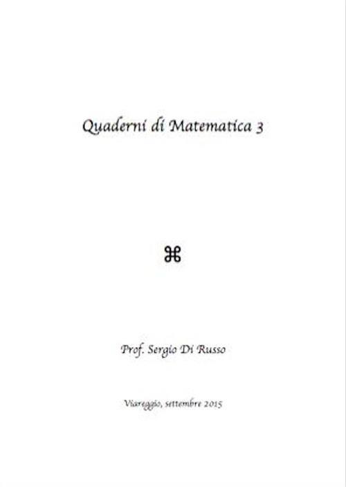 Quaderni di matematica. Vol. 3 - Sergio Di Russo - ebook