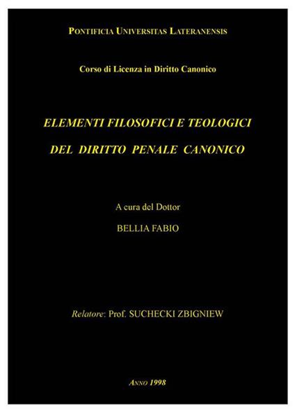 Elementi filosofici e teologici del diritto penale canonico - Fabio Bellia - ebook